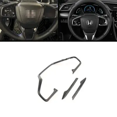 Honda Civic X 2016-2021 Carbon AC Steering Trim Full Set — Honda Civic X (2016–2021) accessories