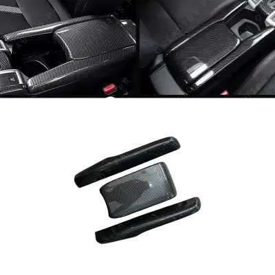 Honda Civic X 2016-2021 Carbon Armrest Console Trim 3PCS — Honda Civic X (2016–2021) accessories