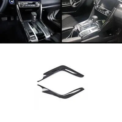 Honda Civic X 2016-2021 Carbon Gear Shift Panel Cover — Honda Civic X (2016–2021) accessories