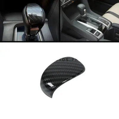 Honda Civic X 2016-2021 Carbon Fiber Gear Knob Cover — Honda Civic X (2016–2021) accessories