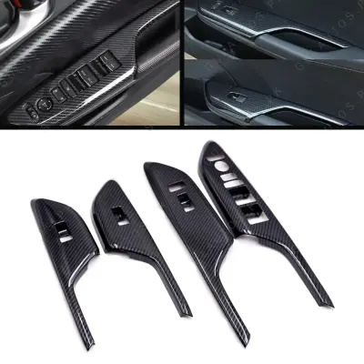 Honda Civic X 2016-2021 Carbon Door Window Switch Covers — Honda Civic X (2016–2021) accessories
