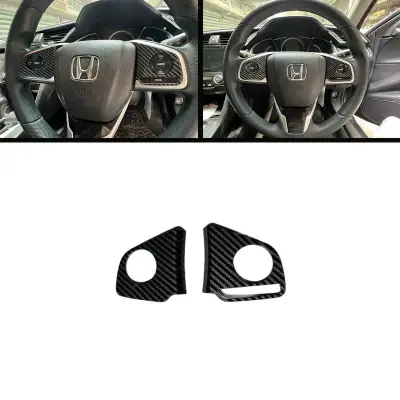 Honda Civic X 2016-2021 Carbon Steering Multimedia Trims — Honda Civic X (2016–2021) accessories