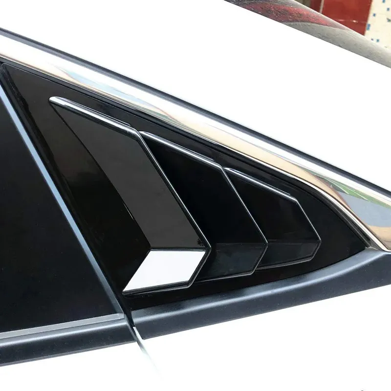 Honda Civic X 2016–2021 Side Window Quarter Louver Covers – Black