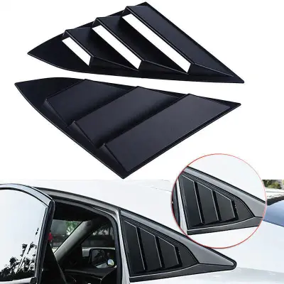 Honda Civic X Quarter Window Louver Black Clip-On Install Pakistan – CrazzyCars.pk