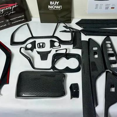 Honda Civic X 2016-2021 Carbon Fiber Interior Trim Kit – Buy Online Pakistan | CrazzyCars.pk