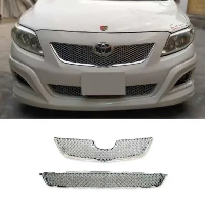 Toyota Corolla 2008-2011 Front Chrome Grilles Set Unpainted Steel
