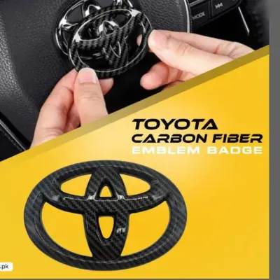 Toyota Steering Wheel Carbon Style Logo Badge Pakistan – CrazzyCars.pk