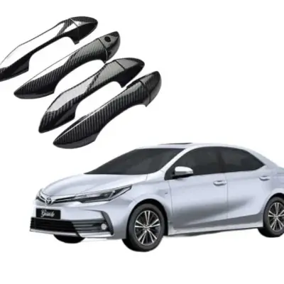 Toyota Corolla 2015–2026 Door Handle Covers – Carbon Fiber / Glossy Black