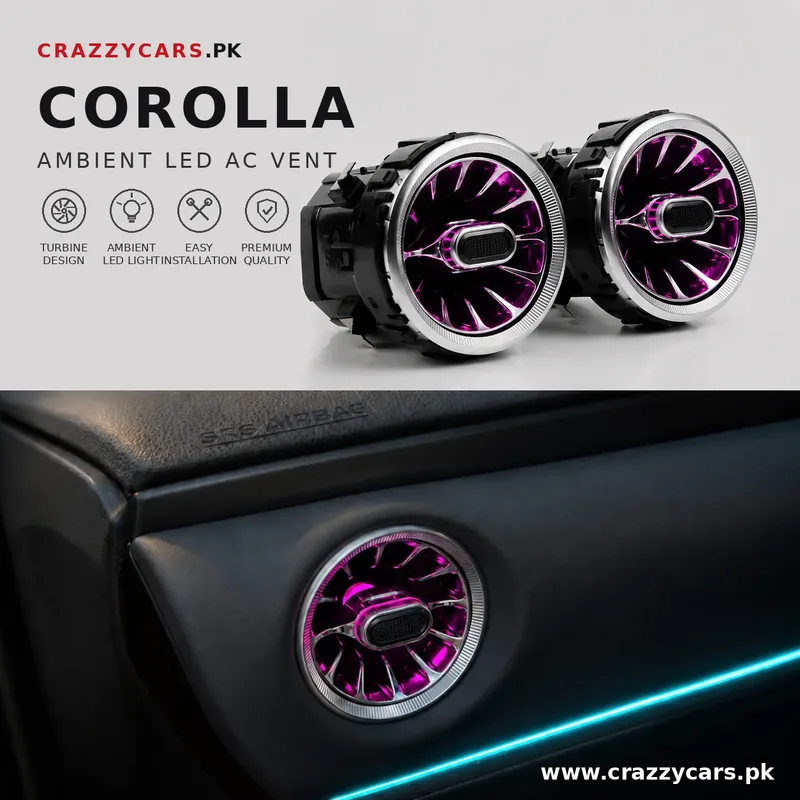 Toyota Corolla AirFlow Ambient LED AC Vent Trims Plug and Play