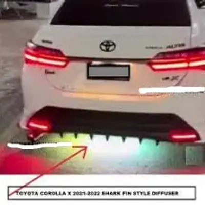 Toyota Corolla X 2022 Shark Fin Style Rear Bumper Diffuser Gloss Black Pakistan – CrazzyCars.pk