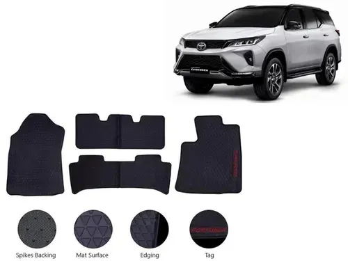 Toyota Fortuner 2020-2026 TPE Floor Mats Premium