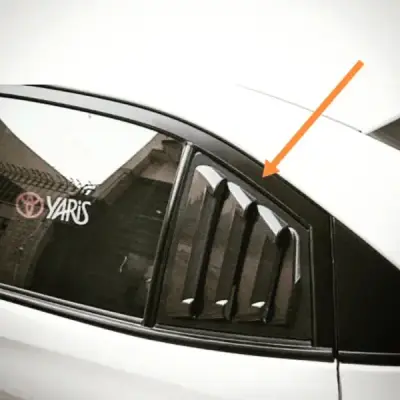 Toyota Yaris 2020-2026 Window Quarter Louver Covers – Gloss Black — Toyota Yaris (2020–Present) accessories