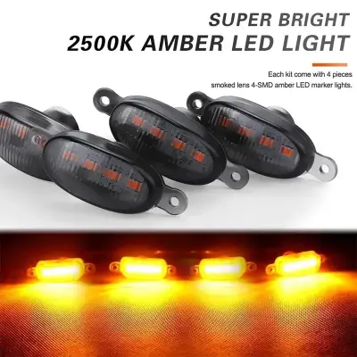 Bright amber LED car lights with wiring, ideal for Honda Toyota Suzuki Hyundai accessories