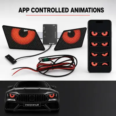 Universal Car Digital Eyes LED Panel Lights – Buy Online Pakistan | CrazzyCars.pk