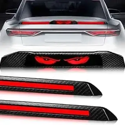 Universal Car Eyes Spoiler With Running Brake LED Lights (3Pcs)
