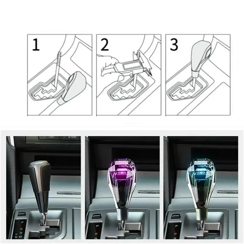 Universal Crystal LED Gear Knob – Touch Activated Premium Car Shifter