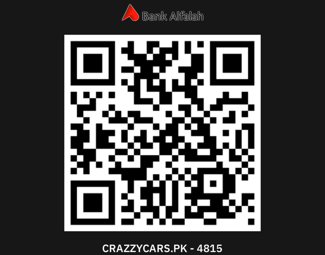Bank Alfalah Raast payment QR code for CrazzyCars.pk